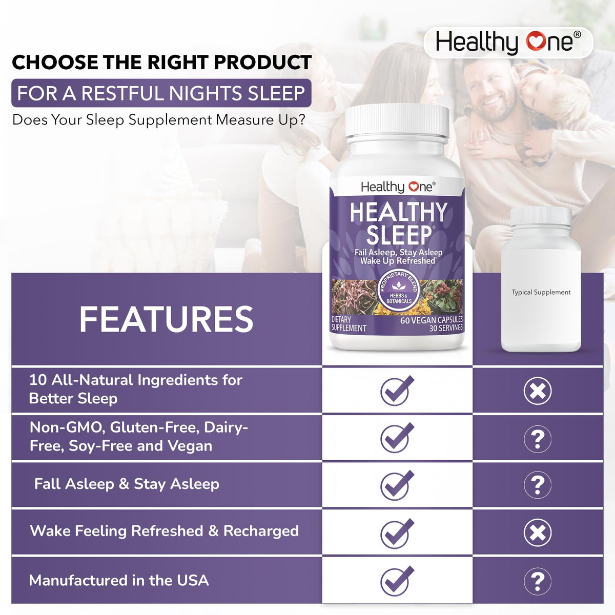 Healthy One Healthy Sleep 10-in-1 Sleep Formula - 60 Capsules - image 3