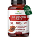 Zazzee Organic Red Yeast Rice 20:1 Extract with CoQ10 - 120 Capsules