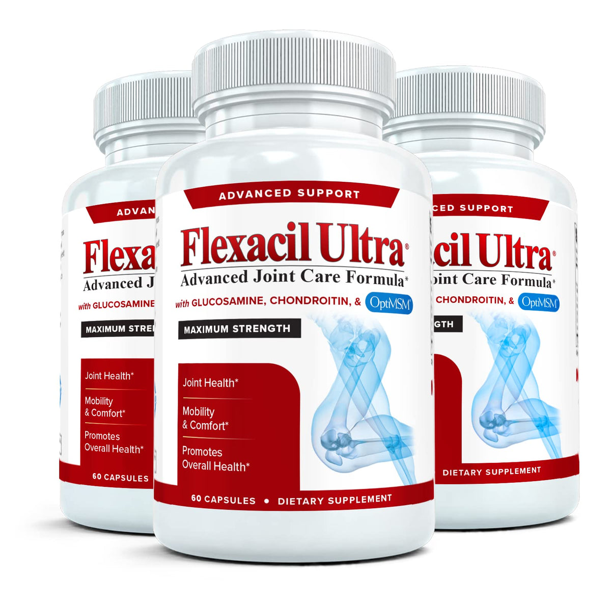 Flexacil Ultra Joint Formula with Glucosamine Sulfate - 3 Bottles