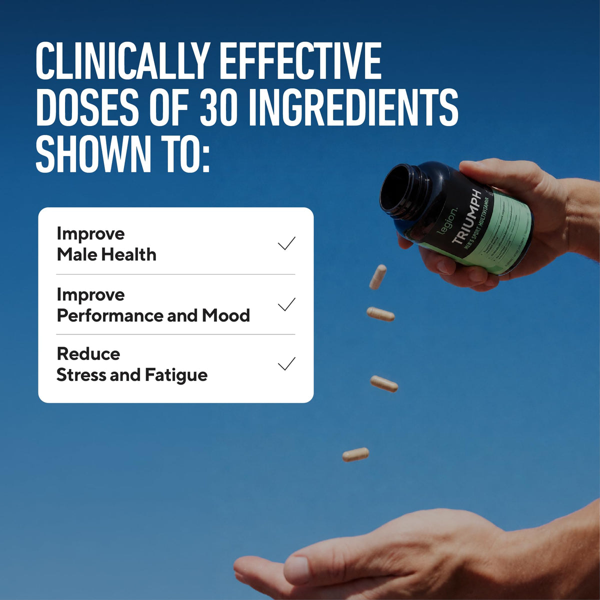Legion Triumph Men's Sport Multivitamin with Vitamin D3 - 240 Capsules - image 3