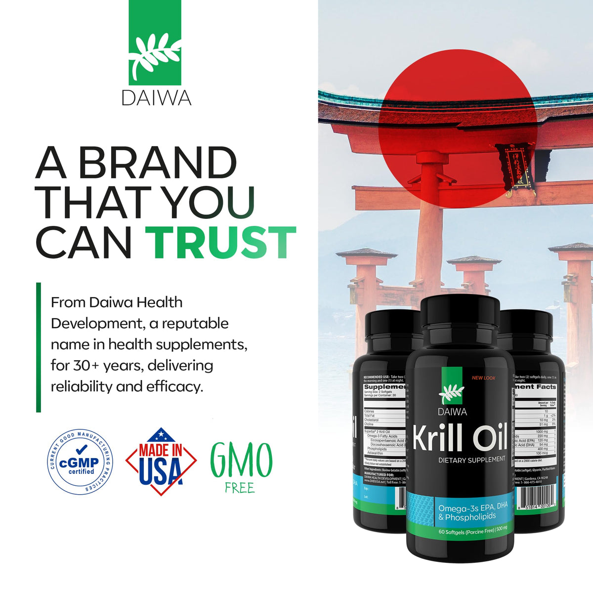 Daiwa Krill Oil 1000mg EPA DHA Omega 3 - 60 Softgels - image 9