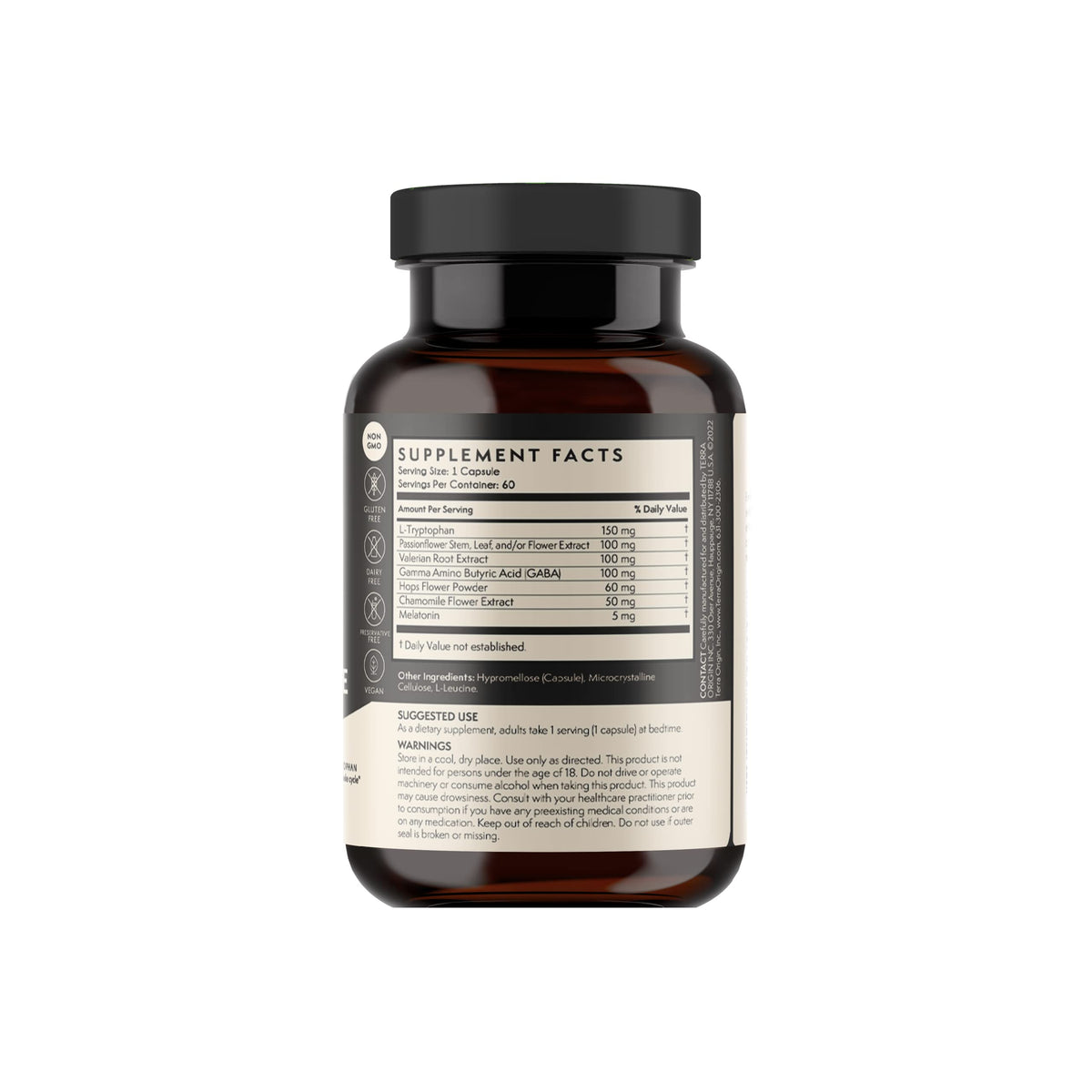 TERRA ORIGIN Healthy Sleep & Wake Natural Sleep Aid - 60 Capsules - image 2