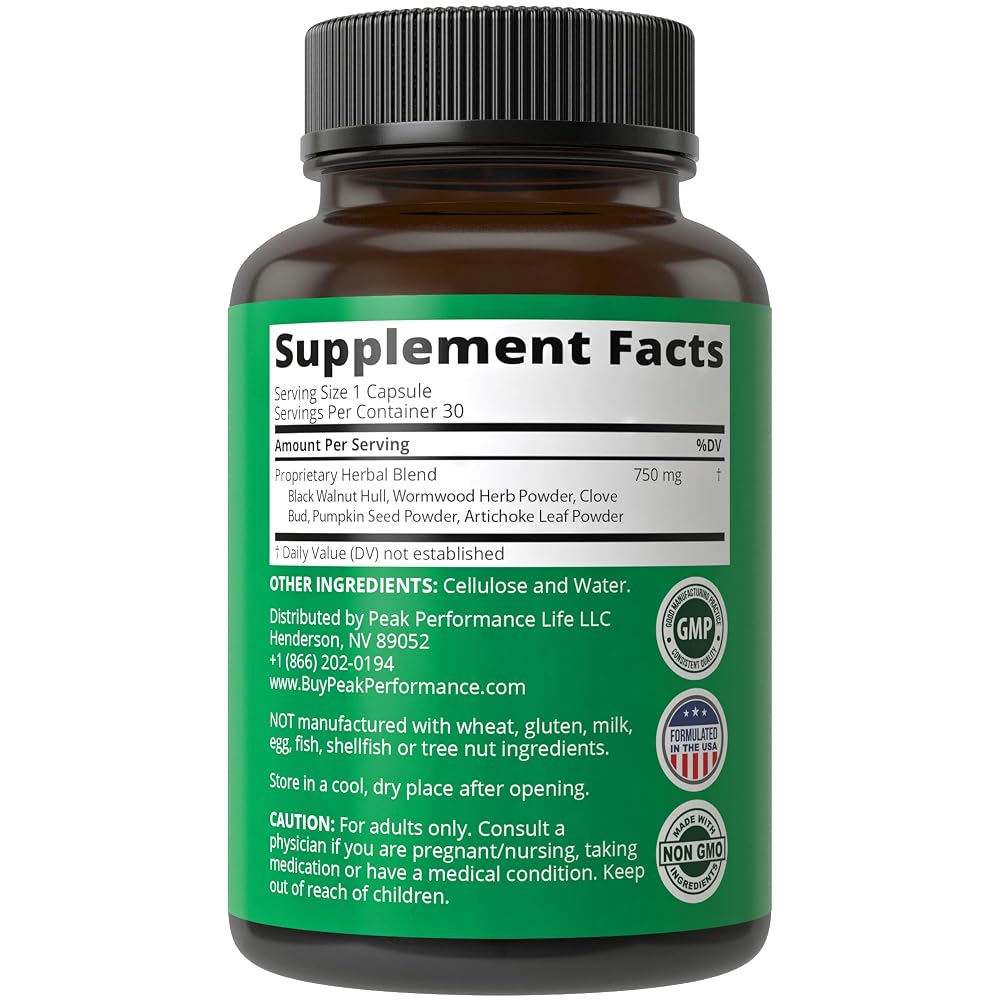 Peak Performance Wormwood Black Walnut Clove Cleanse - 30 Capsules - image 6
