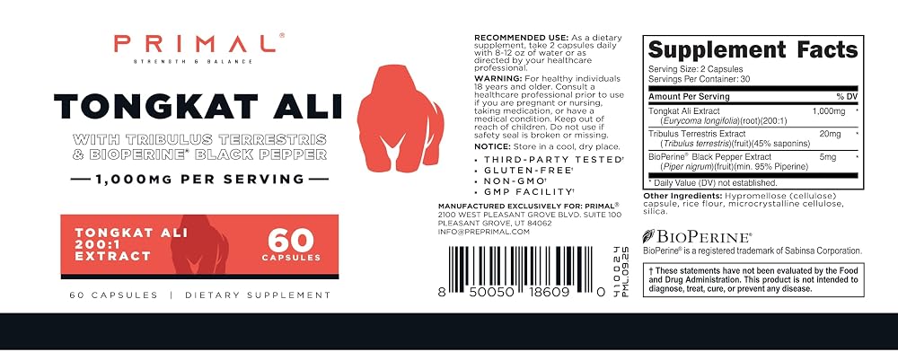 Primal Tongkat Ali 1000mg - 60 Capsules - image 5