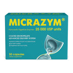 Micrazym Pancreatic Enzymes 25,000 USP - 50 Capsules