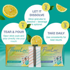 GHT Global Health Trax FiveLac + Threelac Probiotic Powder - 60 Packets - image 3