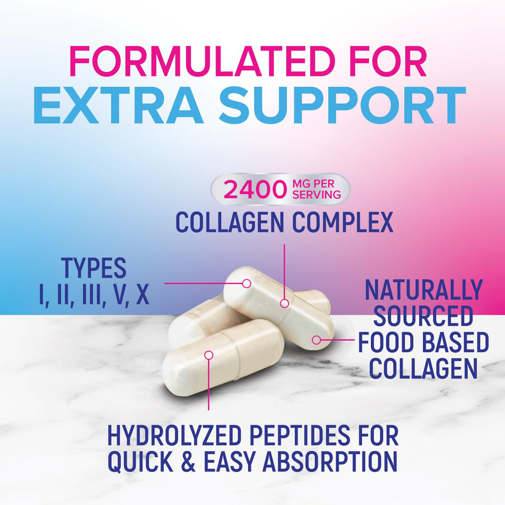 Nature's Nutrition Multi Collagen Complex Pills - Hydrolyzed Collagen