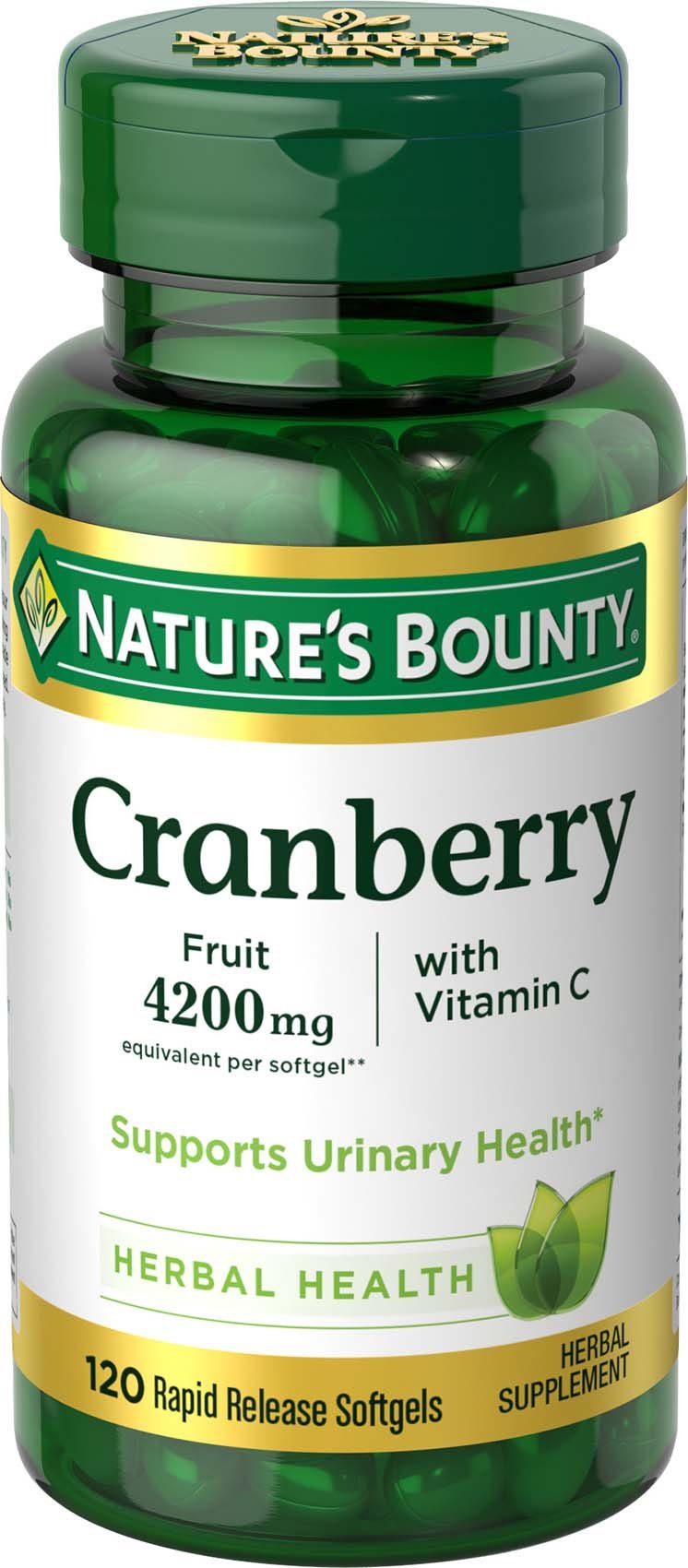 Nature's Bounty Cranberry 4200 mg with Vitamin C - 120 Softgels