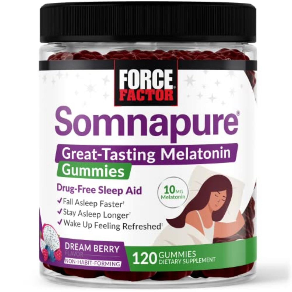 Force Factor Somnapure Melatonin 10mg Gummies for Sleep - 120 Count