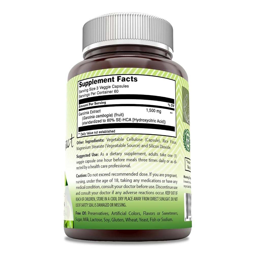 Amazing India Garcinia Extract Supplement 1500 mg - 180 Vegetarian Capsules - image 3