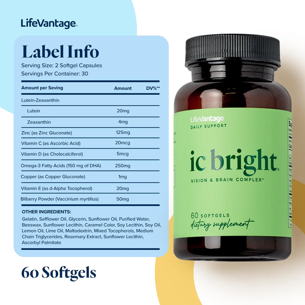 LifeVantage IC Bright Eye and Brain Health Supplement - 60 Softgels - image 3