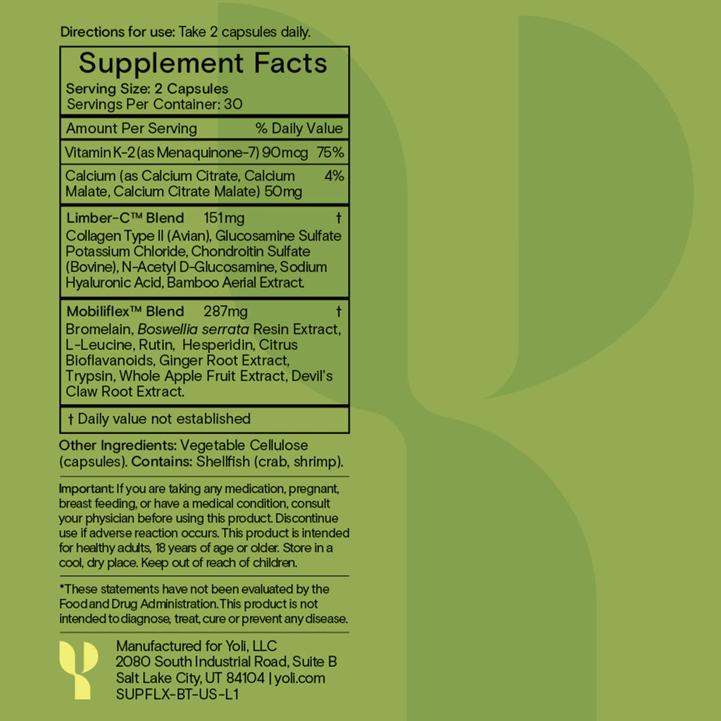 Yoli Flex Joint Support Glucosamine Chondroitin - 60 Capsules - image 4