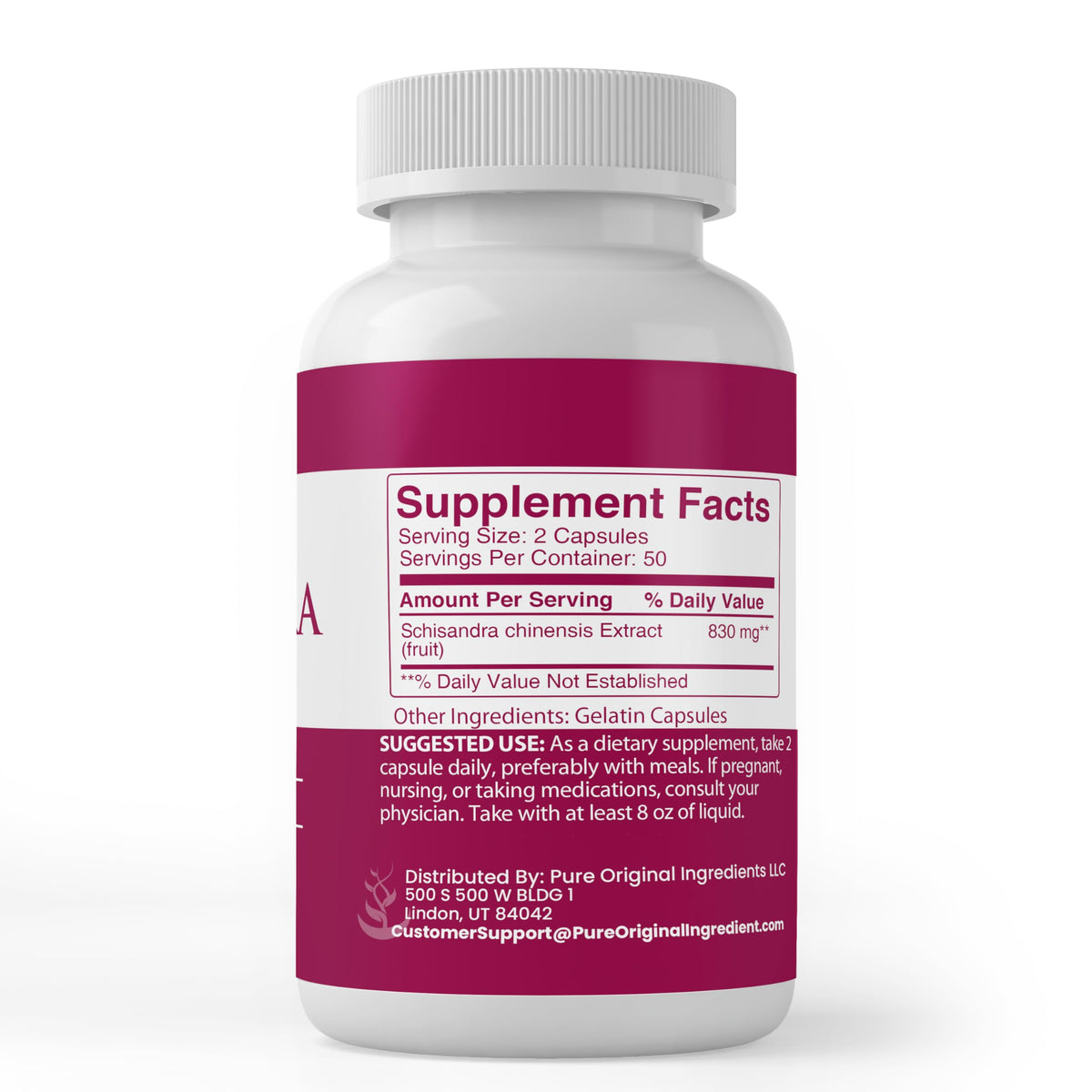 PURE ORIGINAL INGREDIENTS Schisandra Extract - 100 Capsules - image 3