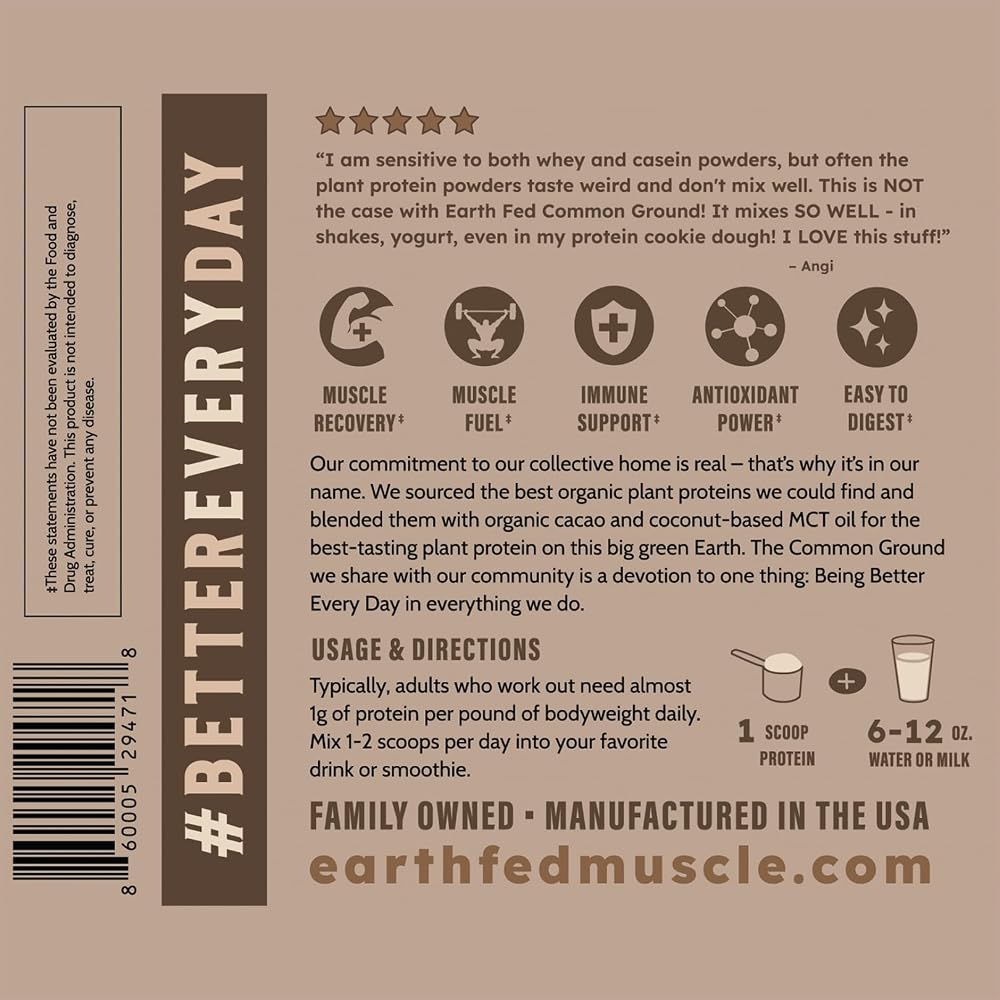 Earth Fed Muscle Common Ground Vegan Protein Powder