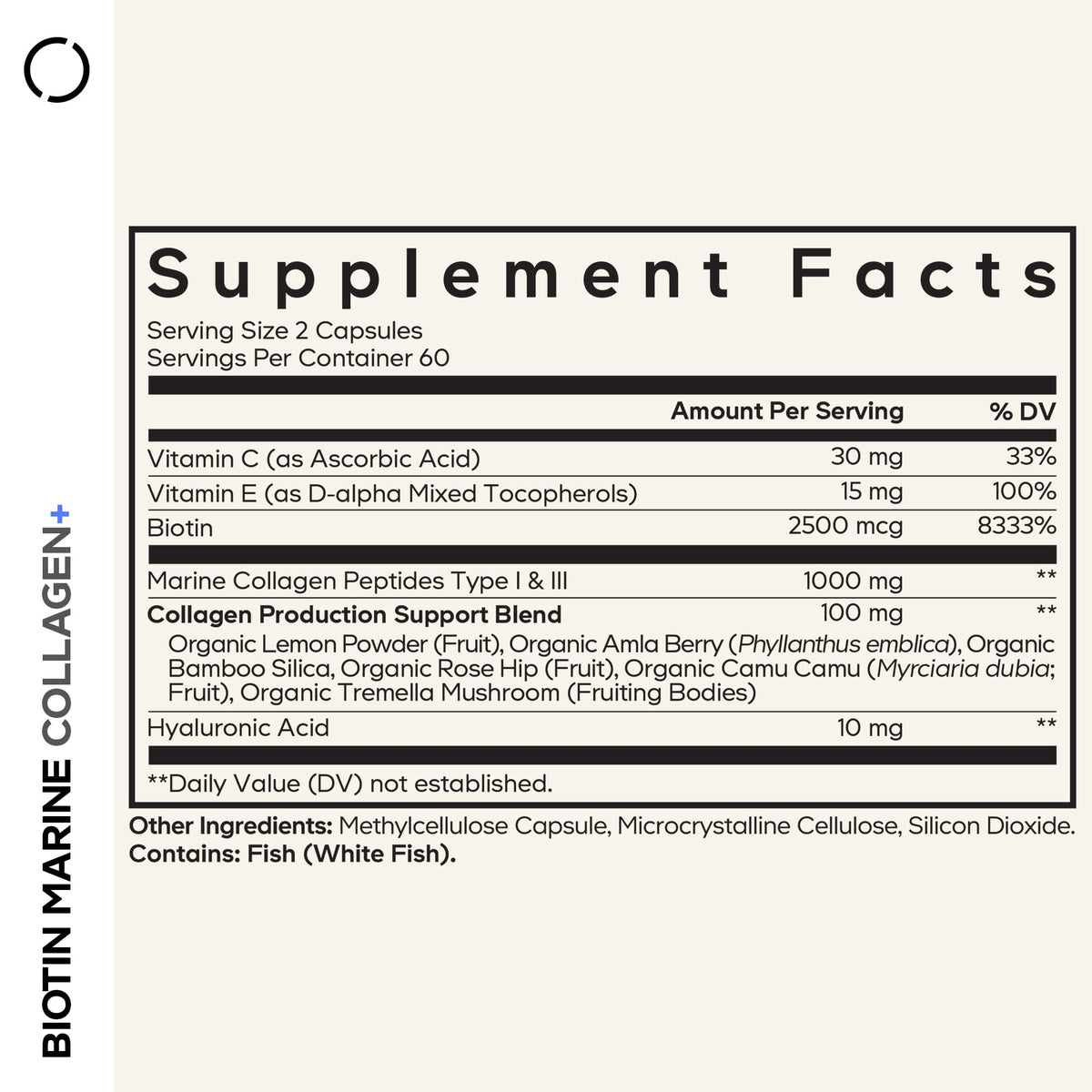 Codeage Biotin Marine Collagen with Hyaluronic Acid - 120 Capsules - image 2