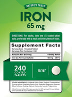 Nature's Truth Iron 65mg Tablets - 240 Count - image 2