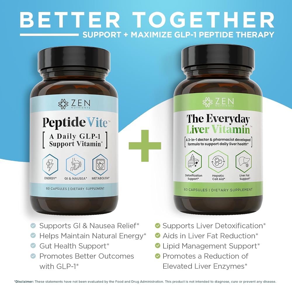 Zen Nutrients PeptideVite GLP-1 Support Vitamin for Gut Health - 60 Capsules - image 6