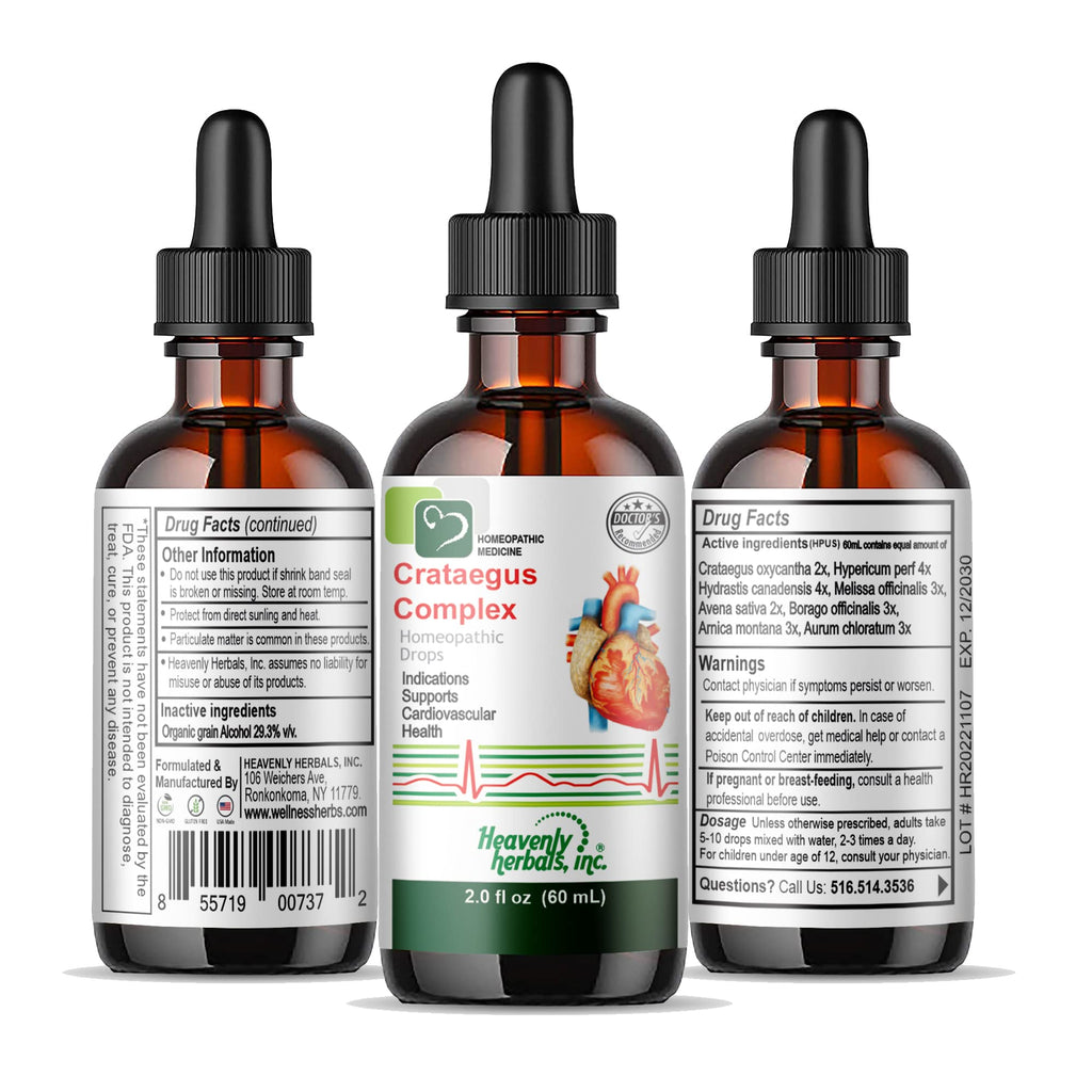 Heavenly Herbals Crataegus Complex Drops Cardiovascular Support - 2 Fl Oz - image 2