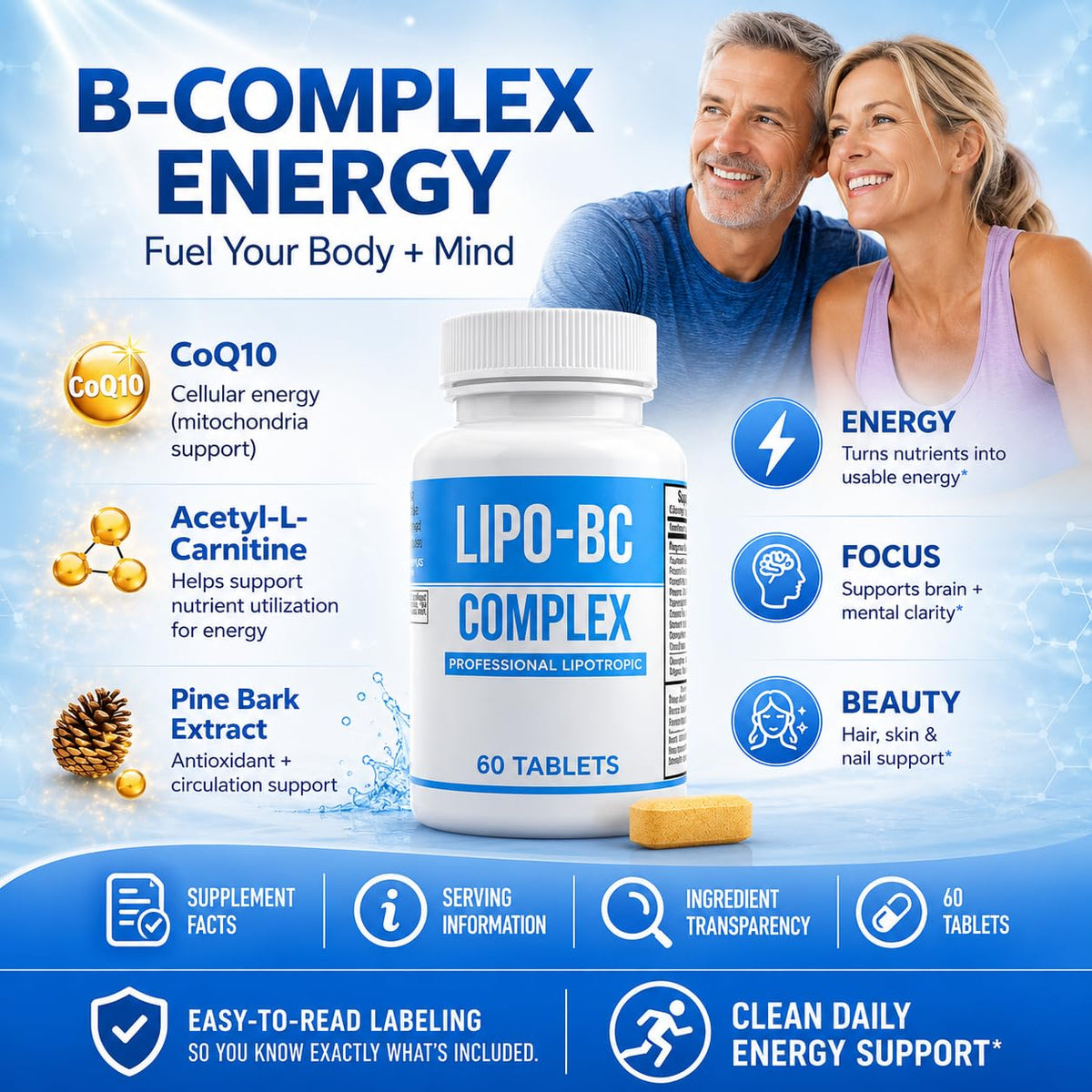 ES Global Lipo-BC Complex B-Complex Vitamin - 60 Tablets - image 8