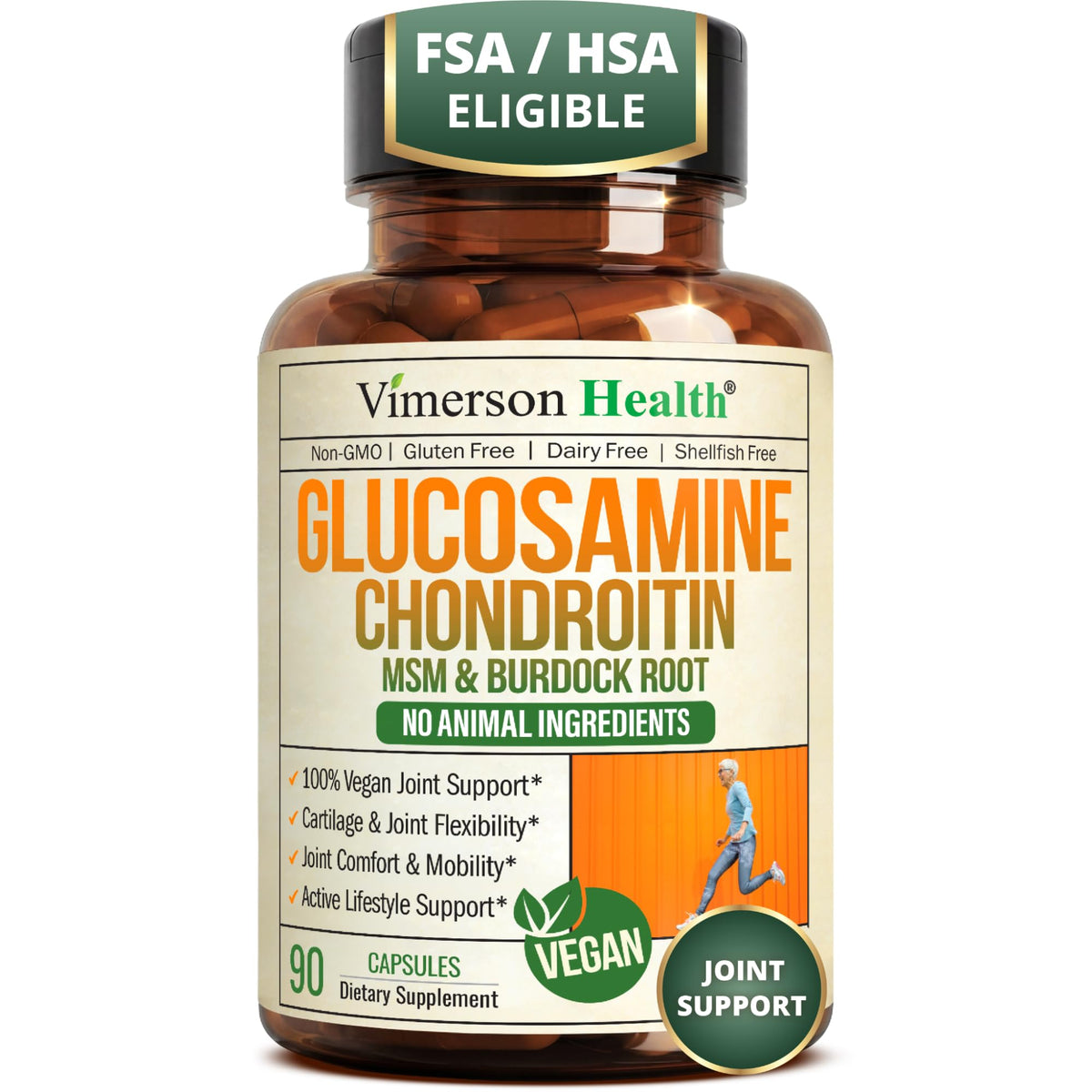 Vimerson Health Vegan Glucosamine Chondroitin MSM - 90 Capsules