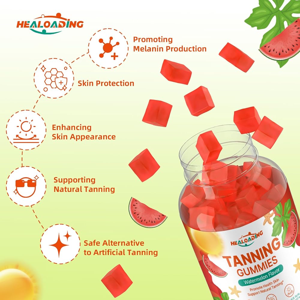 HEALOADING Tanning Gummies with Astaxanthin & Lycopene - 60 Count - image 3
