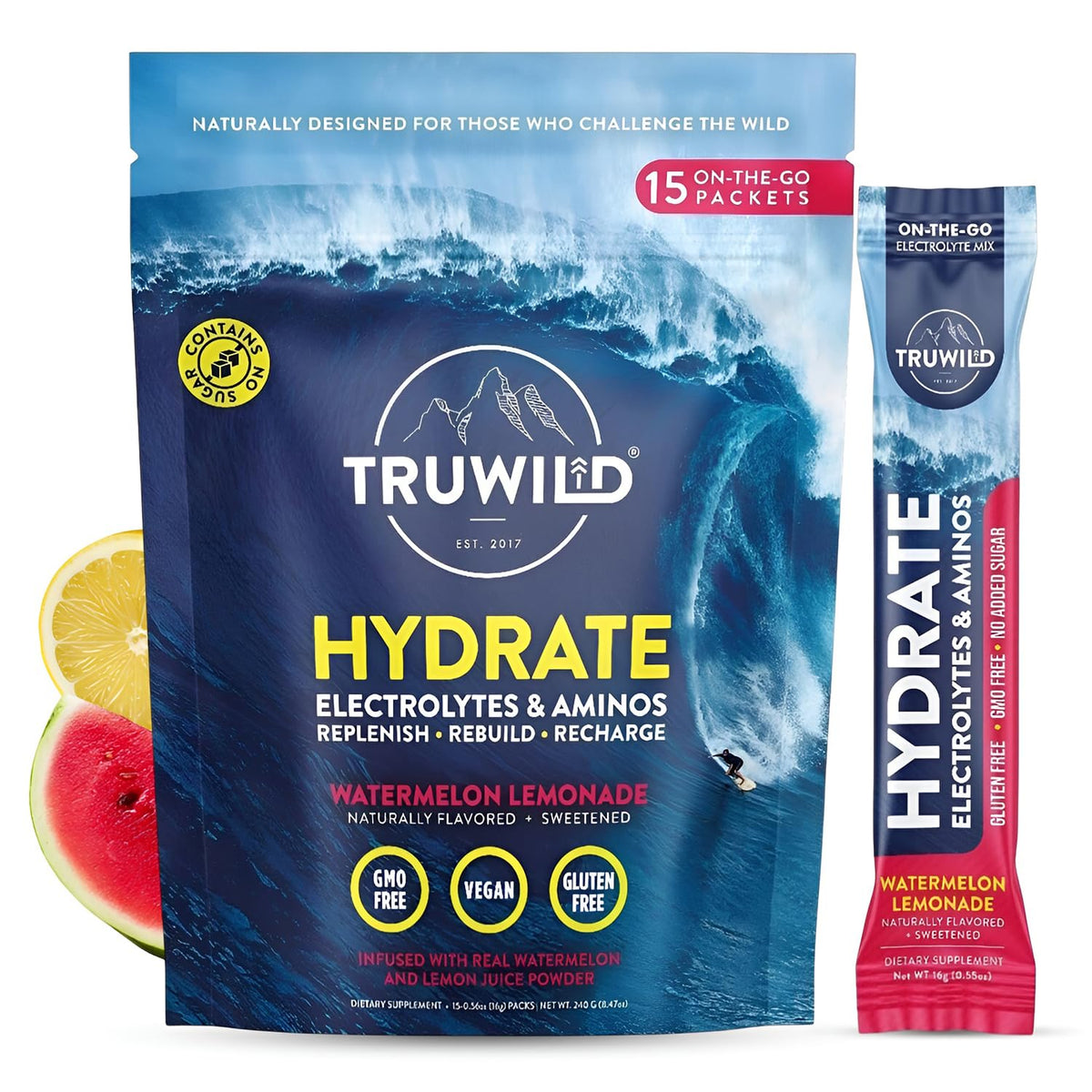 TruWild Hydrate Electrolyte + Amino Acids Drink Mix Powder