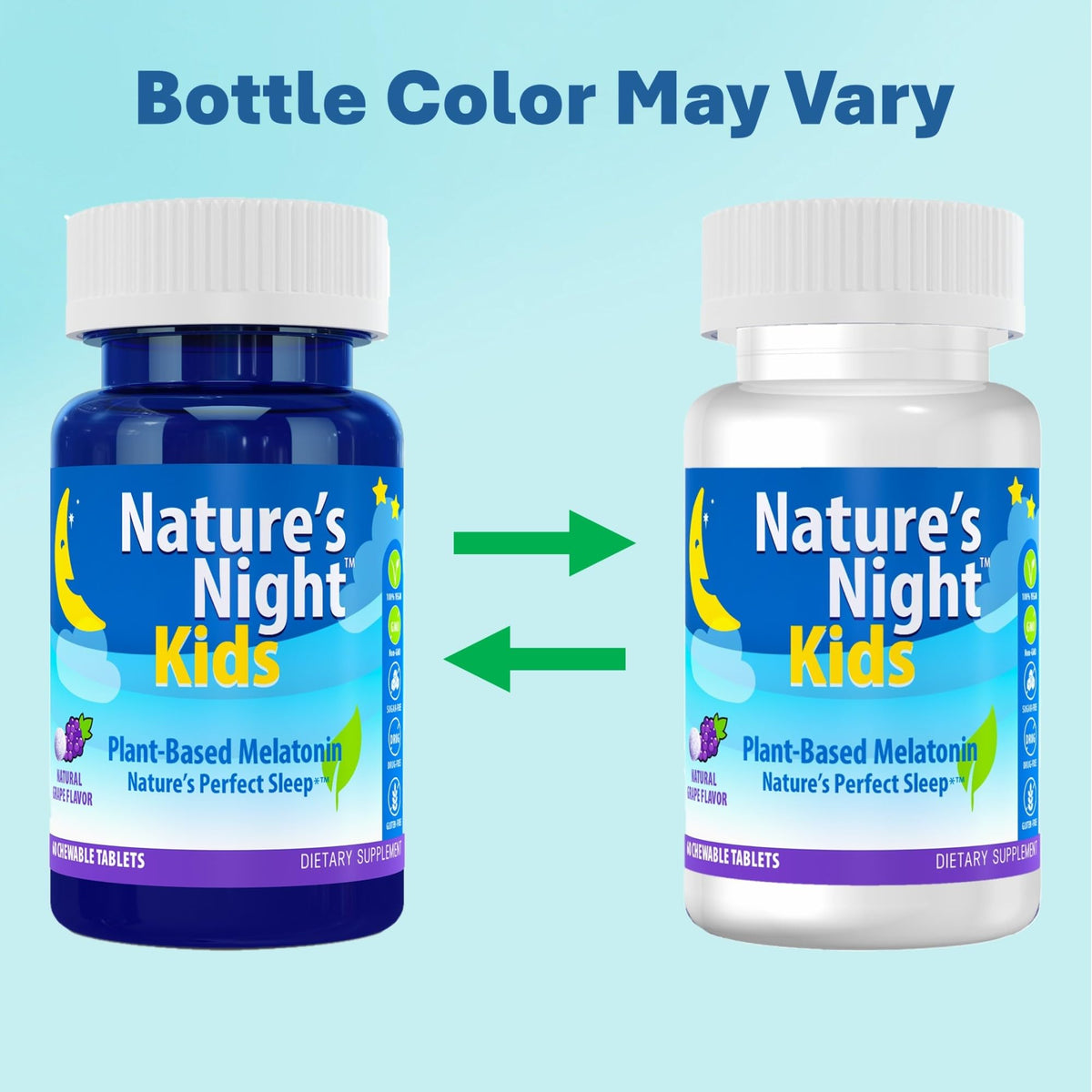 Nature's Night Kids Plant Based Melatonin 1mg Chewable Tablets - 60 Count - image 5