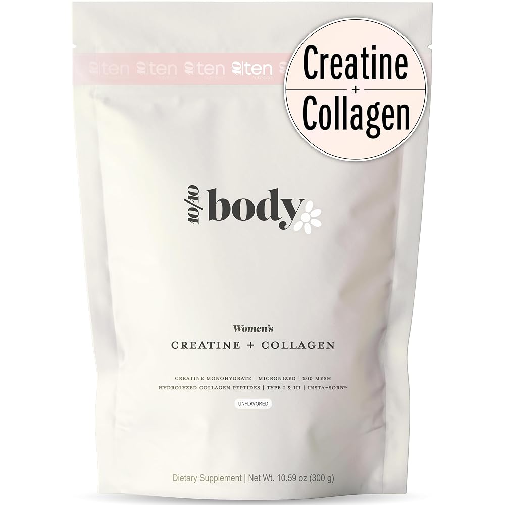 10Ten Nutrition Creatine + Collagen Powder for Women - 30 Servings
