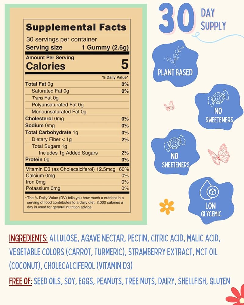 Krunchy Kids Vitamin D3 Gummies for Kids 2+ - 30 Count - image 2