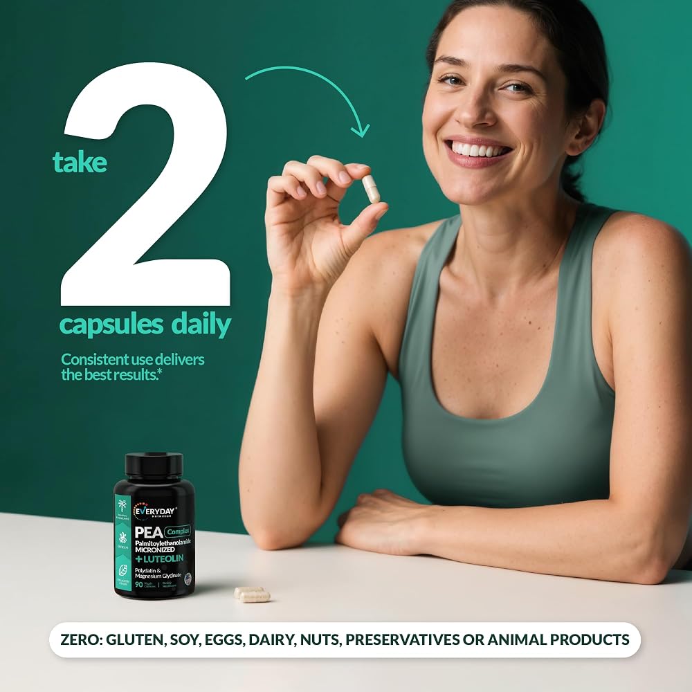 EVERYDAY NUTRITION Palmitoylethanolamide (PEA) 600mg - 90 Capsules - image 8