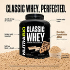 NutraBio Classic Whey Protein Powder Supplement - 25g of Protein Per
