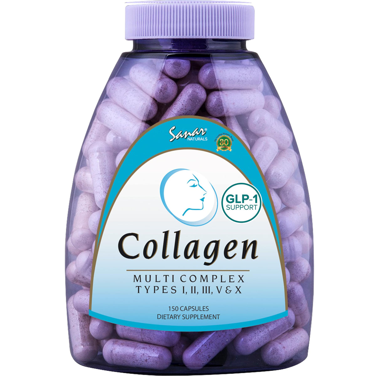 Sanar Naturals Multi Collagen Pills Types I II III V X - 150 Capsules