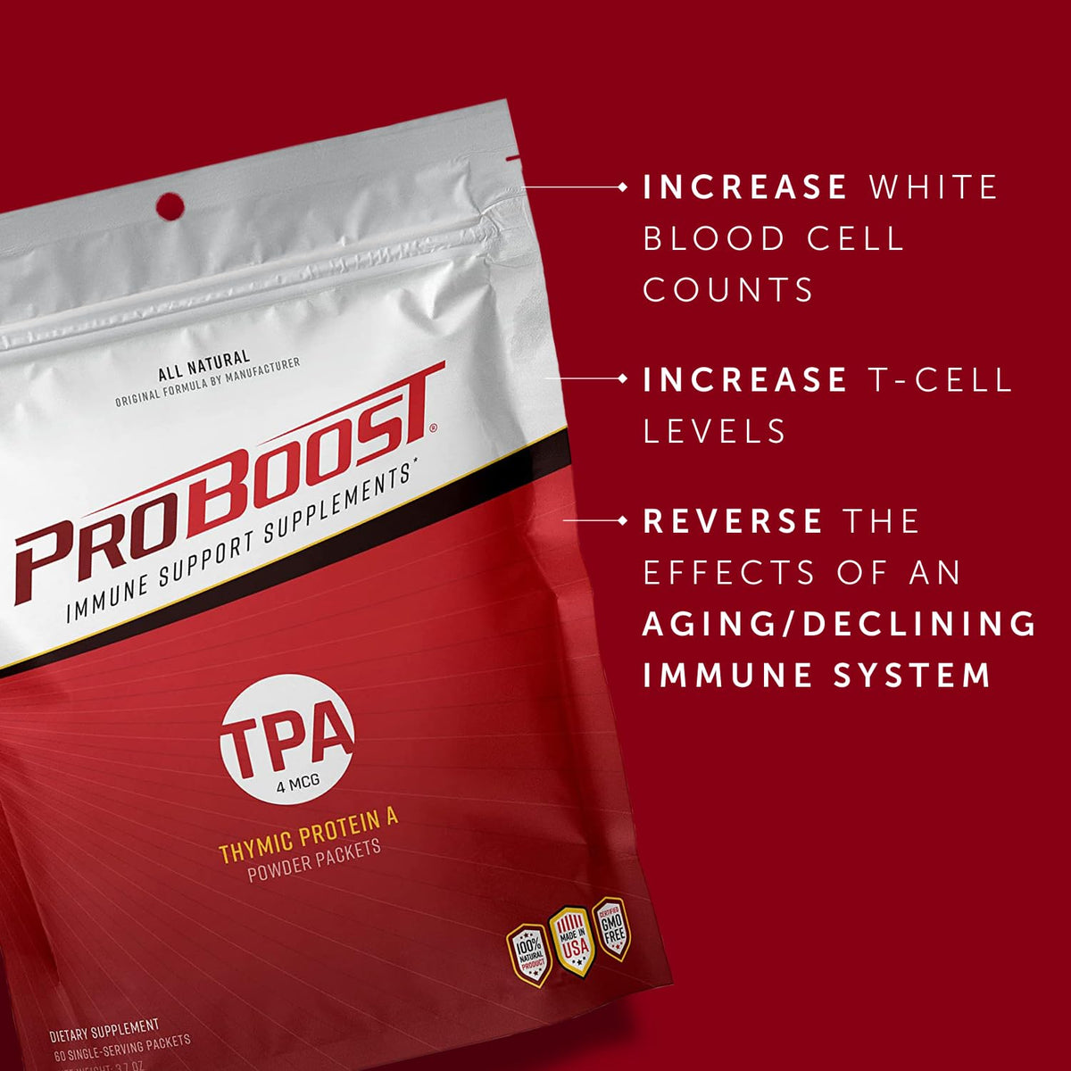 ProBoost Thymic Protein A (TPA) Immune Support Powder - 60 Packets - image 2