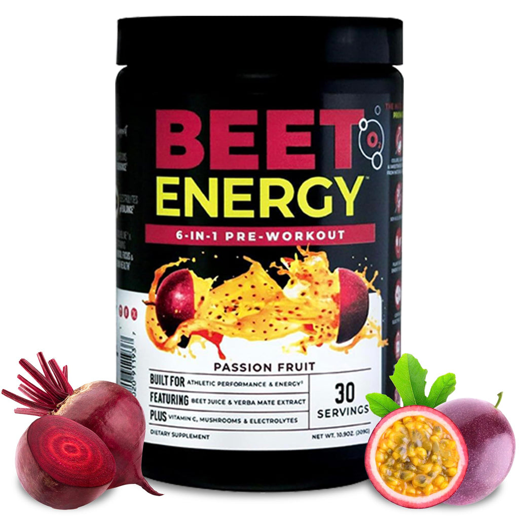 Nutrology Beet Energy O2 Pre Workout Powder Passion Fruit - 30 Servings