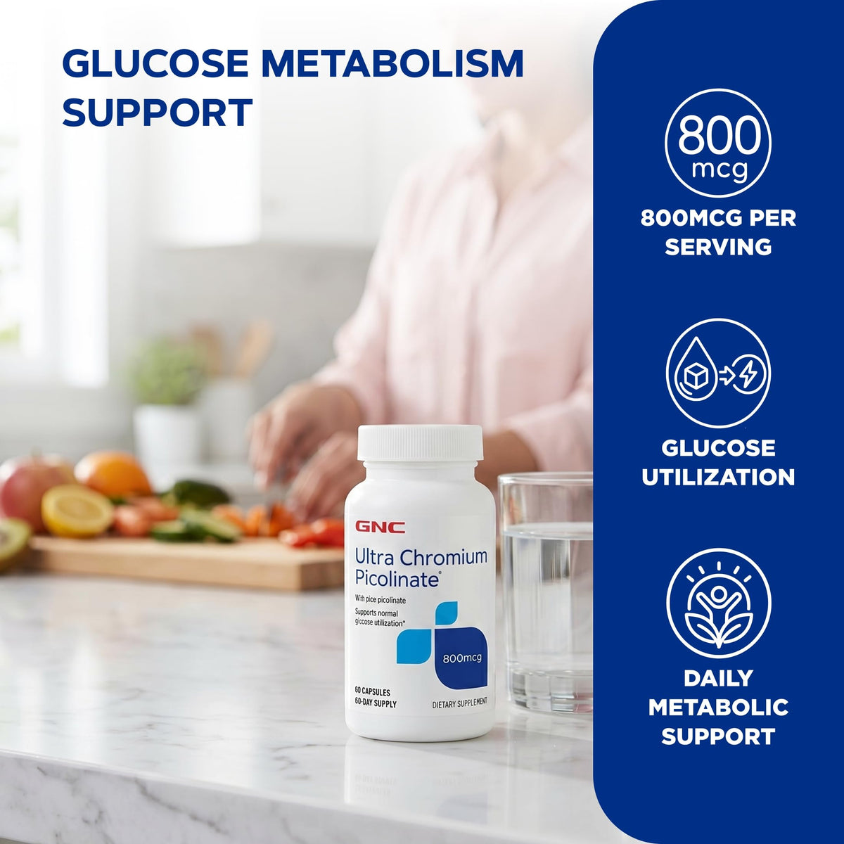 GNC Ultra Chromium Picolinate 800mcg with Zinc - 60 Capsules - image 3