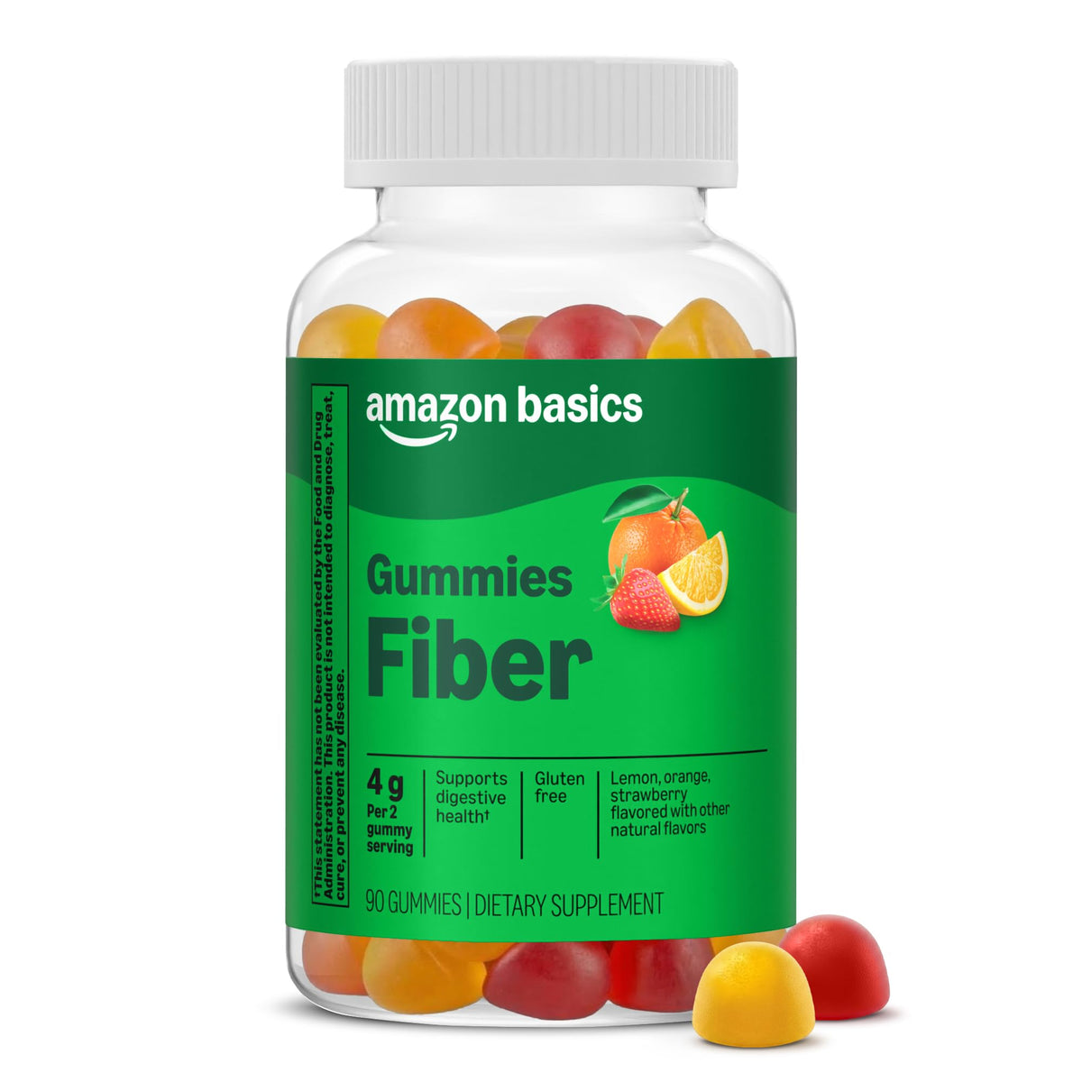 Amazon Basics Fiber 4g Gummy for Digestive Health - 90 Gummies