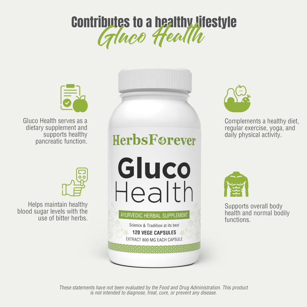 Herbsforever Gluco Health Ayurvedic Blend - 120 Vegetarian Capsules - image 2
