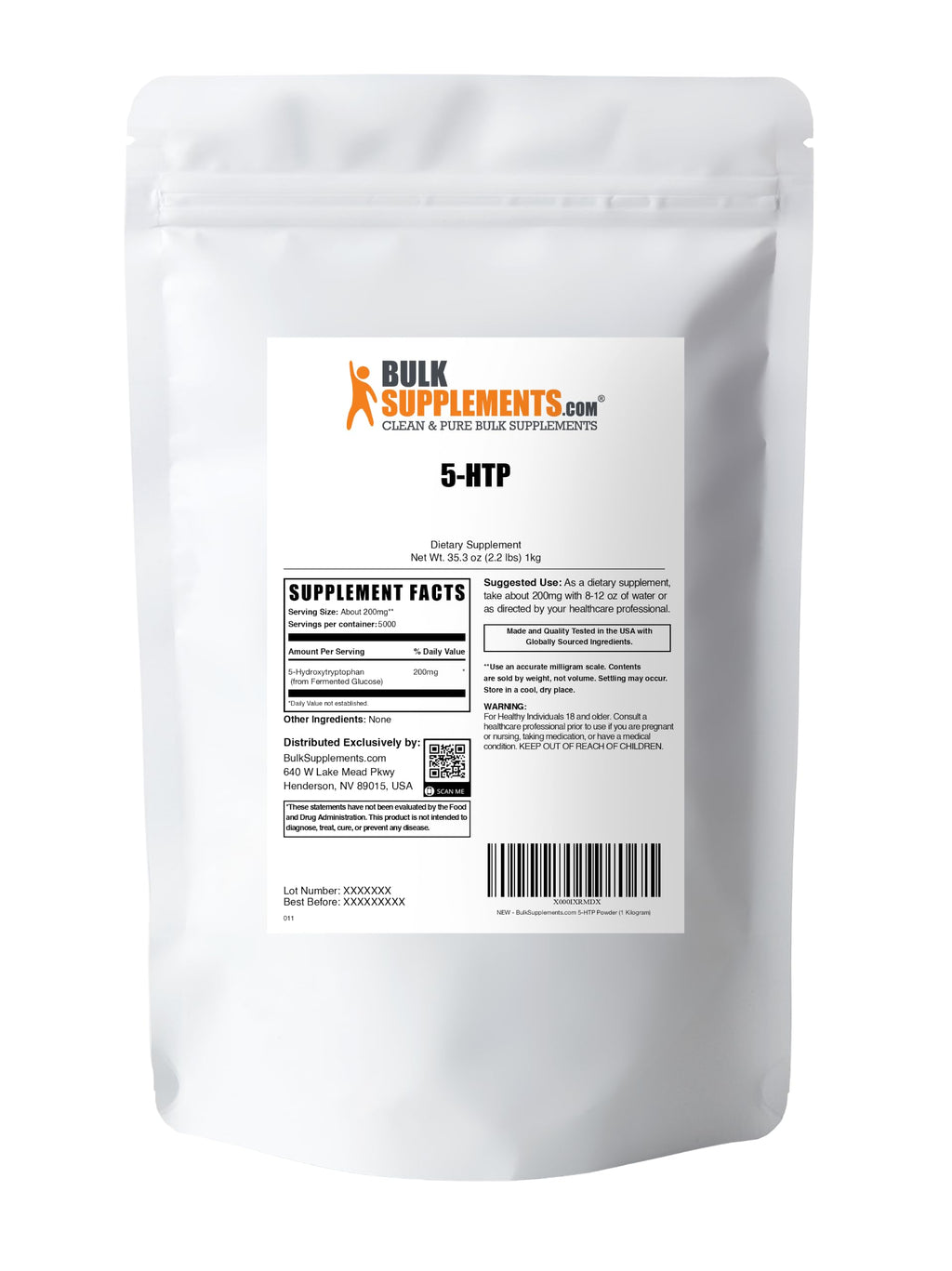 BulkSupplements.com 5-HTP Powder (5-Hydroxytryptophan)