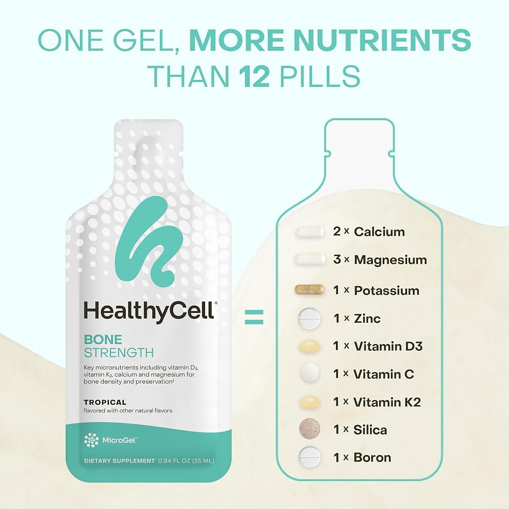 HealthyCell Bone Strength Liquid Supplement - 30 Gel Packs - image 4