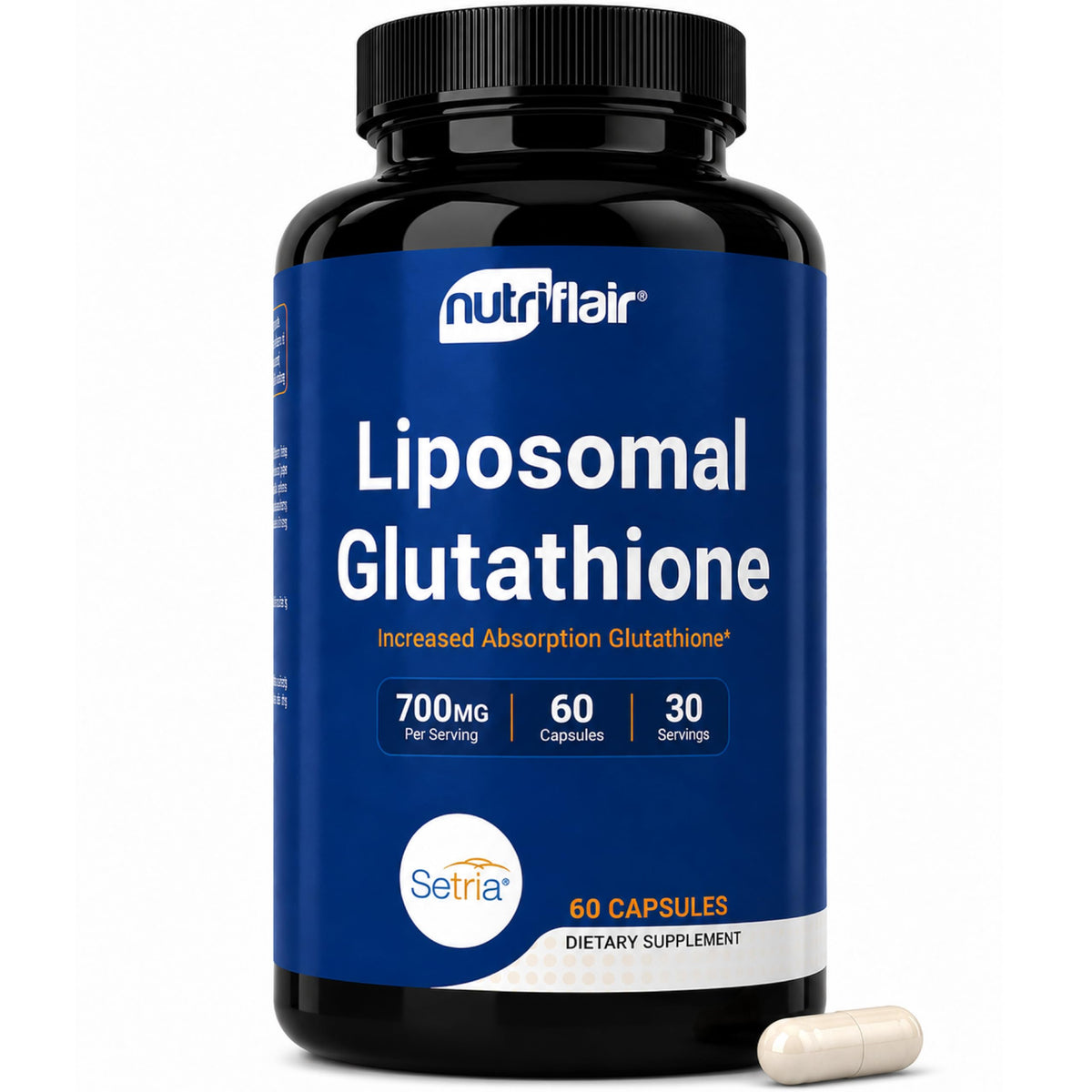 NutriFlair Liposomal Glutathione 700mg with Setria - 60 Capsules