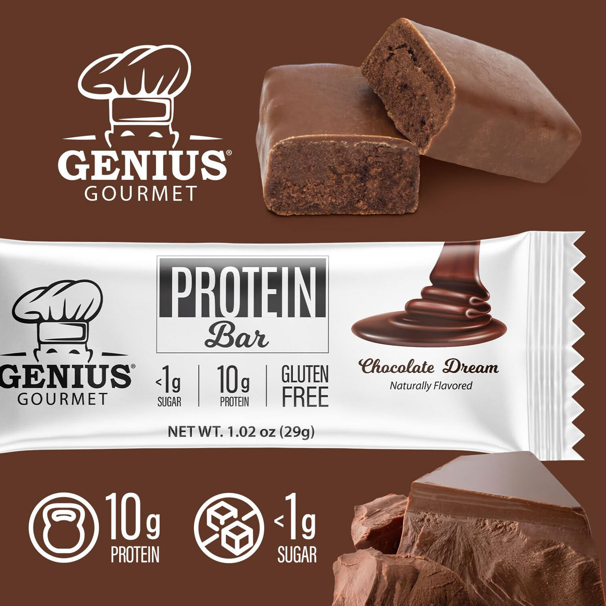 Genius Gourmet Gluten Free Keto Protein Bar