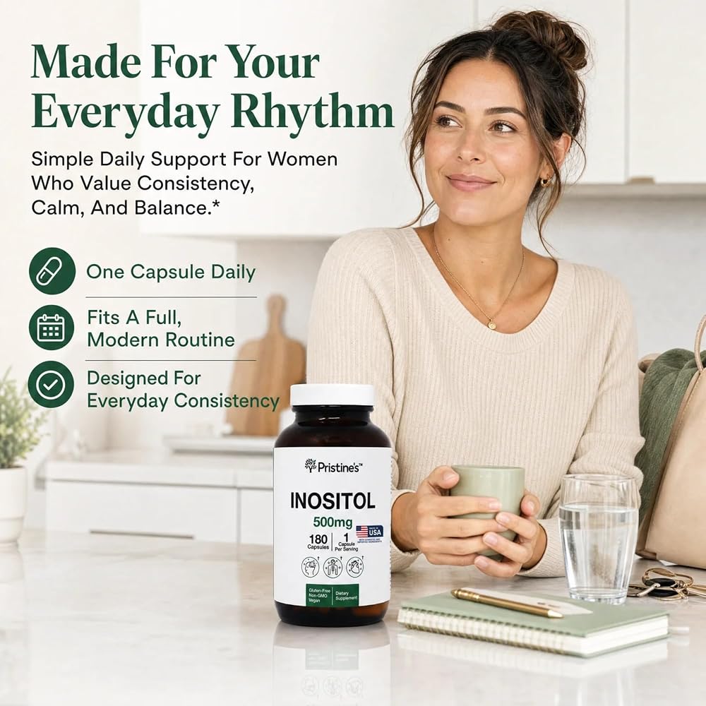 PRISTINE'S Myo Inositol 500mg Capsules for Women - 180 Capsules - image 5