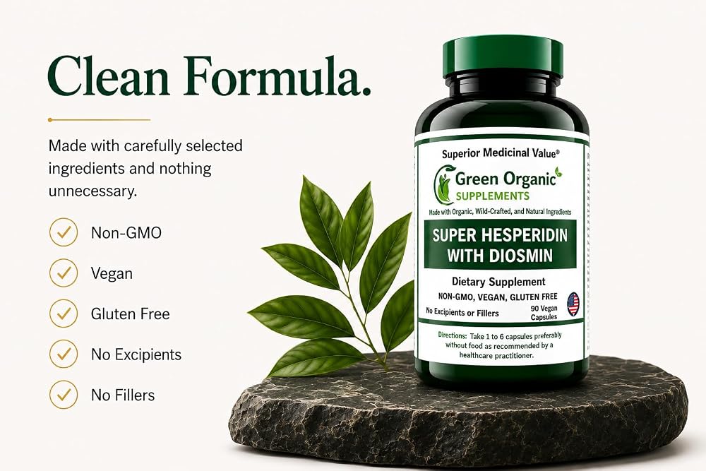 Green Organic Supplements Super Hesperidin with Diosmin - 90 Capsules - image 5