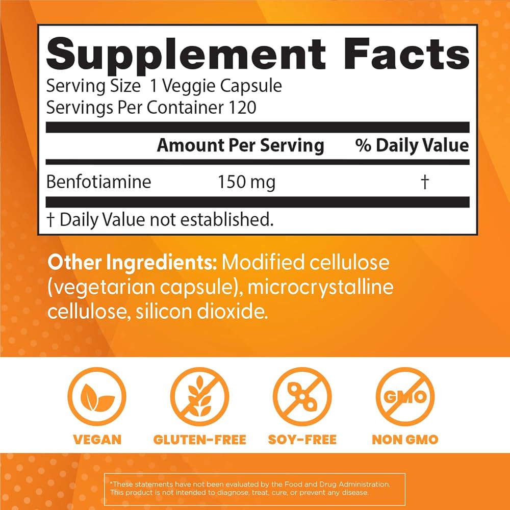 Doctor's Best Benfotiamine 150mg - 120 Vegetarian Capsules - image 4
