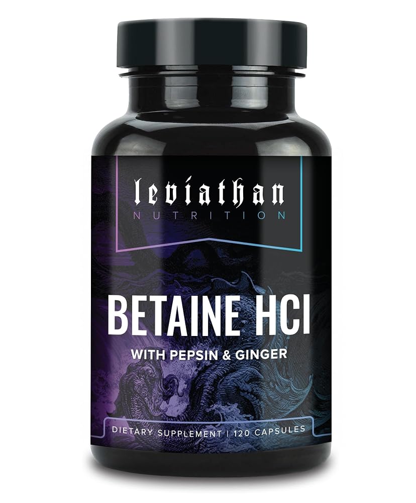 Leviathan Betaine HCl with Pepsin & Ginger - 120 Capsules