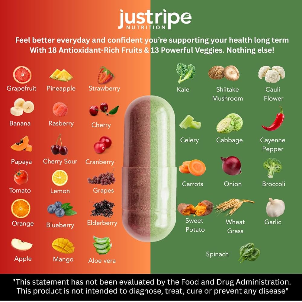 Just Ripe Nutrition Fruits and Veggies Supplement - 90 Fruit and 90 - image 7