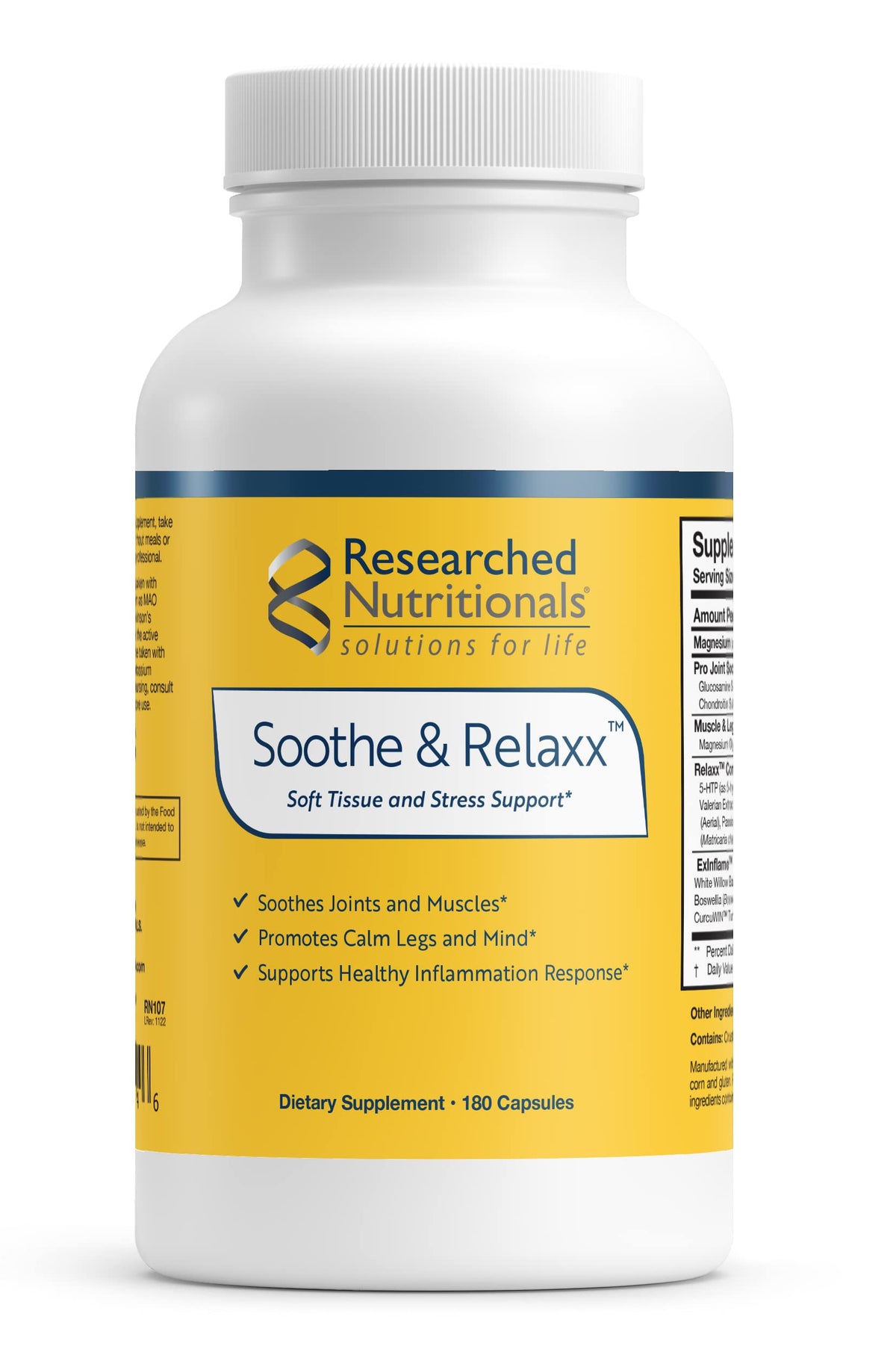 Researched Nutritionals Soothe & Relaxx Supplement - 180 Capsules