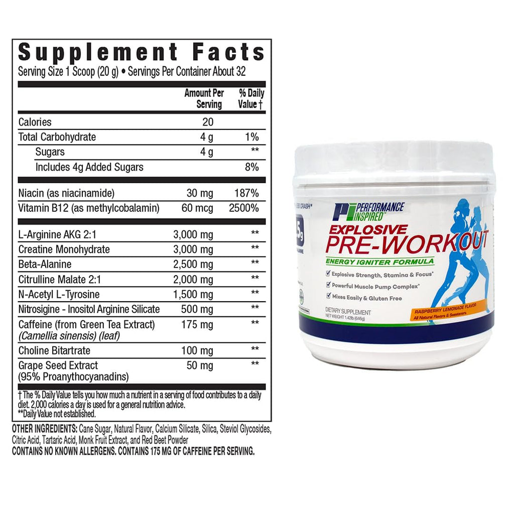 Performance Inspired Pre-Workout Powder Raspberry Lemonade - 23.84 oz - image 5