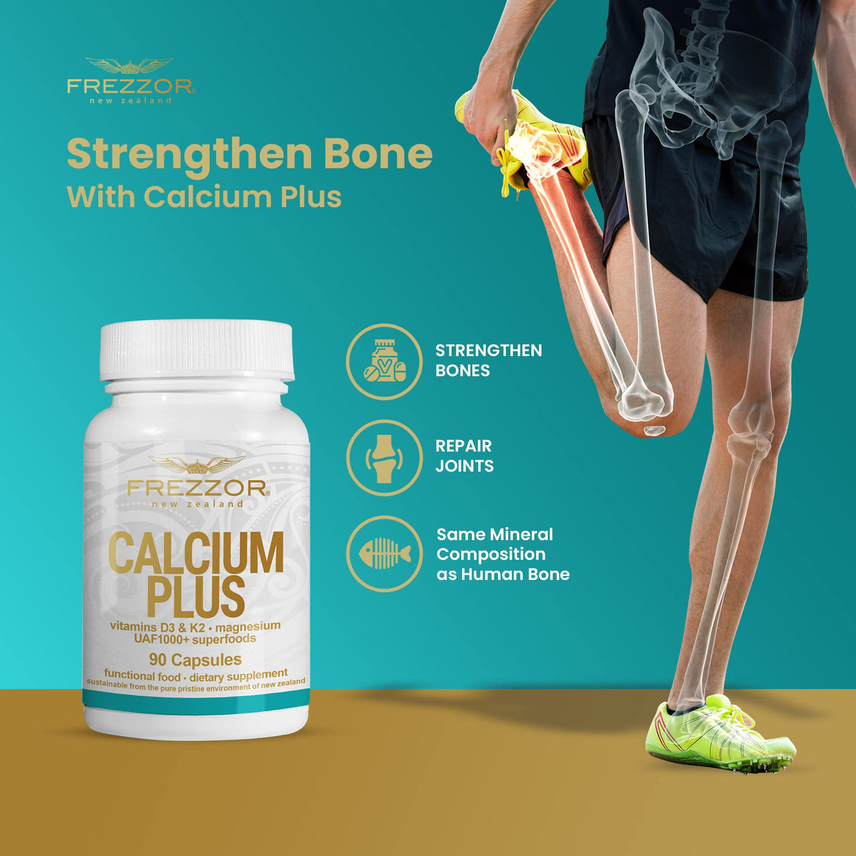 FREZZOR Calcium Plus with UAF1000+ Antioxidant - 540 Capsules - image 4