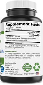 Brieofood Psyllium Husk Fiber with Acidophilus - 250 Capsules - image 8